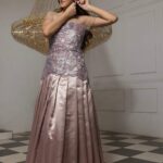 Women’s Embroidered Scalloped Gown