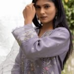 Cloudy Purple Organza 3Pcs Suit Set