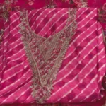 Unstitched Fuchsia Pink Cotton Silk Blend 3-Piece Set with Gota Patti and Embroidery