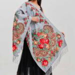 Spanish Roses Stole with Fringe